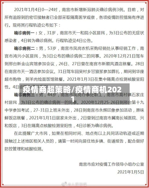 疫情商超策略/疫情商机2021
